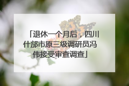 退休一个月后，四川什邡市原三级调研员冯伟接受审查调查