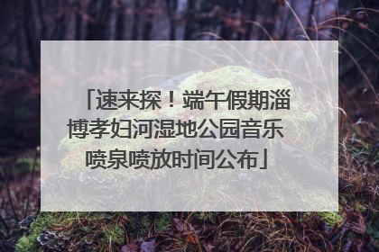 速来探！端午假期淄博孝妇河湿地公园音乐喷泉喷放时间公布