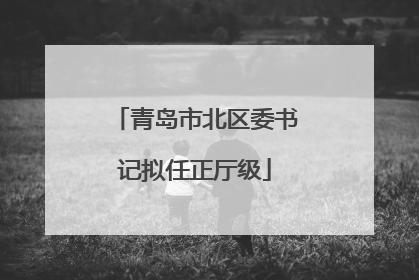 青岛市北区委书记拟任正厅级