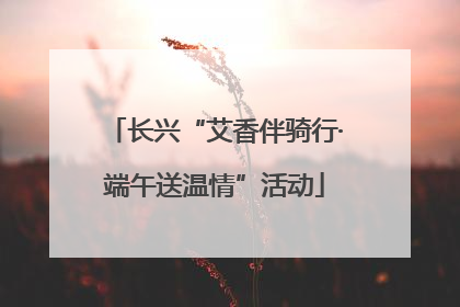 长兴“艾香伴骑行·端午送温情”活动