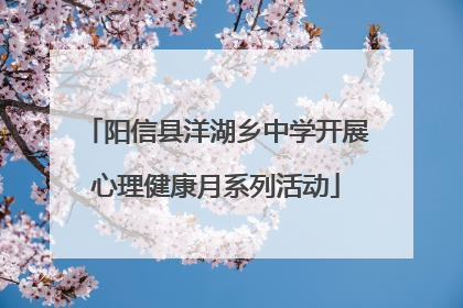 阳信县洋湖乡中学开展心理健康月系列活动