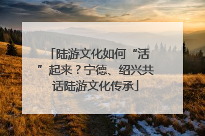 陆游文化如何“活 ”起来？宁德、绍兴共话陆游文化传承