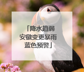 降水趋弱 安徽变更暴雨蓝色预警