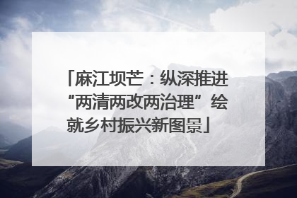 麻江坝芒：纵深推进“两清两改两治理”绘就乡村振兴新图景