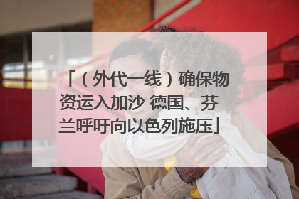 （外代一线）确保物资运入加沙 德国、芬兰呼吁向以色列施压