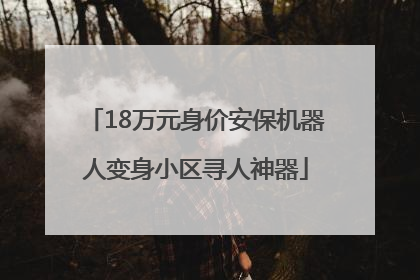 18万元身价安保机器人变身小区寻人神器