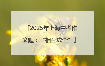 2025年上海中考作文题：“相互成全”