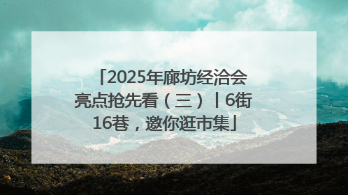 2025年廊坊经洽会亮点抢先看（三）丨6街16巷，邀你逛市集