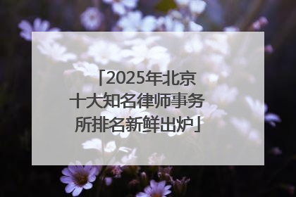 2025年北京十大知名律师事务所排名新鲜出炉