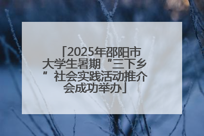 2025年邵阳市大学生暑期“三下乡”社会实践活动推介会成功举办