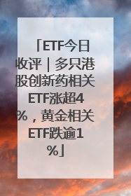 ETF今日收评｜多只港股创新药相关ETF涨超4%，黄金相关ETF跌逾1%